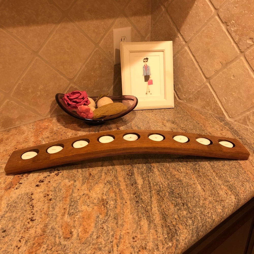 Wooden Tea Candle Holder